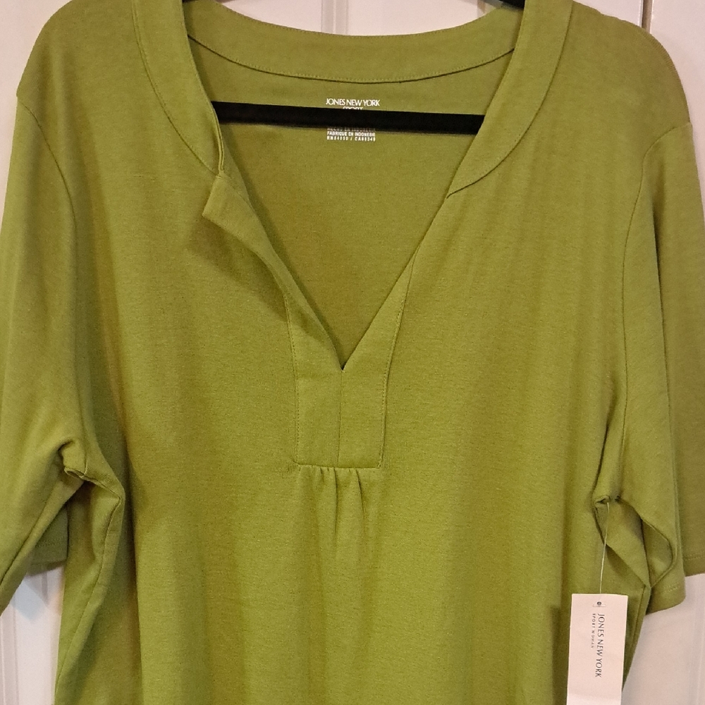 NWT Jones New York Olive Blouse